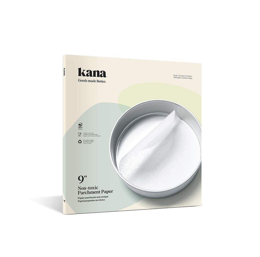 Kana Parchment Paper Baking Circles - 100 Pre-Cut Rounds 9 Inch_Ideal For Baking Cakes, Pastries & Cheesecakes - Suitable For To