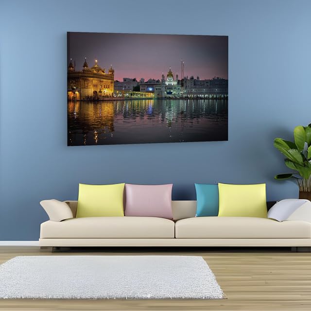 TRUECANVAS Sri Harmandir Sahib, Wooden Framed Canvas Paintings for Home Decor | Bedroom, Living Room,Wall Decoration | Wall Art