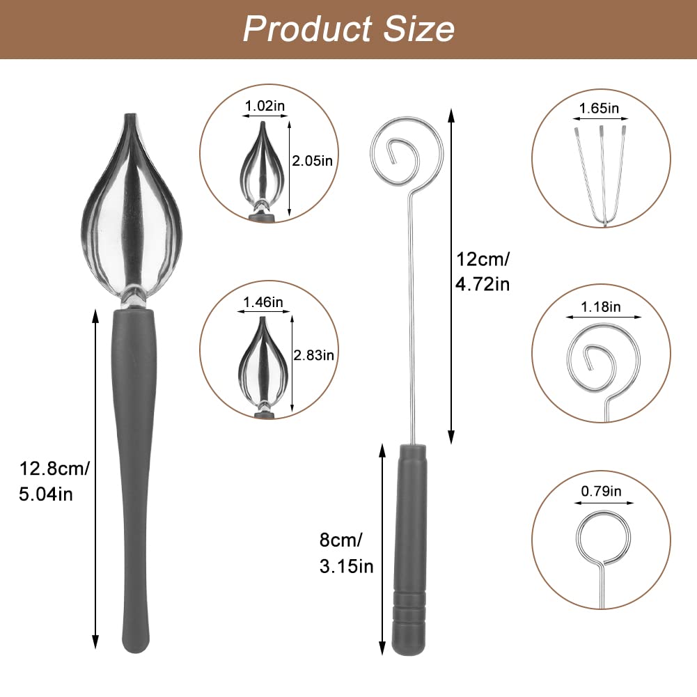 2 Pcs Drawing Decorating Spoon Set,3 Pcs Candy Dipping Tools Chocolate Dipping Fork Spoons Set Stainless Steel Chief Art Pencil