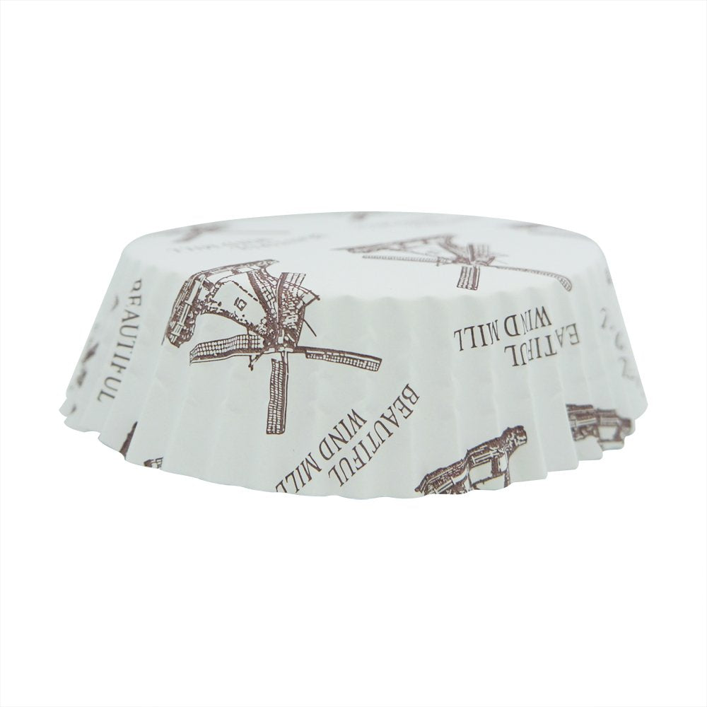 Enlynn Disposable Ruffled Round Shape Non-Stick Paper Baking Cup, Pack Of 100 (3.5'')