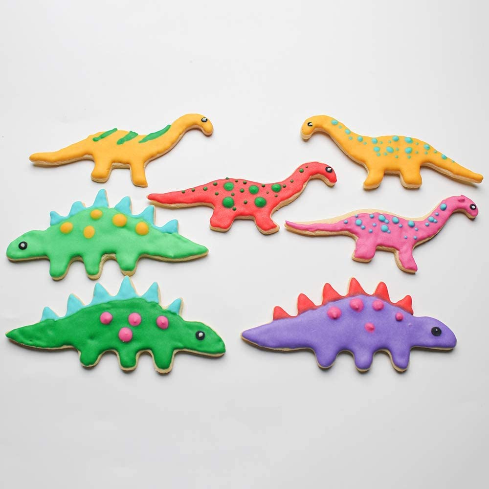 Tingsing Dinosaur Cookie Cutters, 7 Pieces Dinosaur Biscut Cutter Stainless Steel Dinosaur Shapes Baking Mold Fondant Candy Food