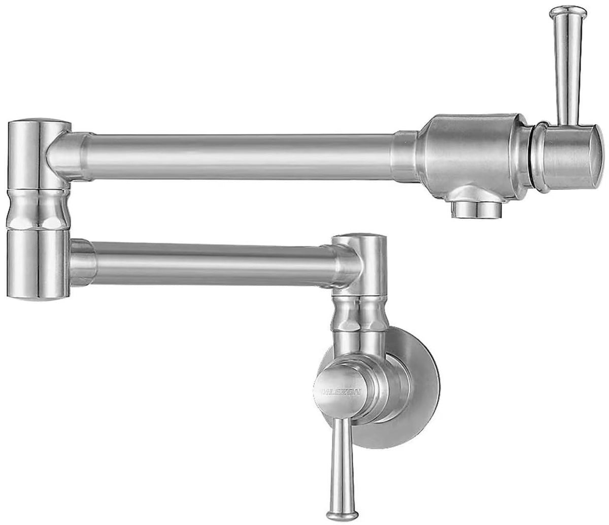 Imlezon Stainless Steel Pot Filler Faucet Commercial Wall Mount Kitchen Sink Faucet Folding Stretchable With Single Hole Two Han