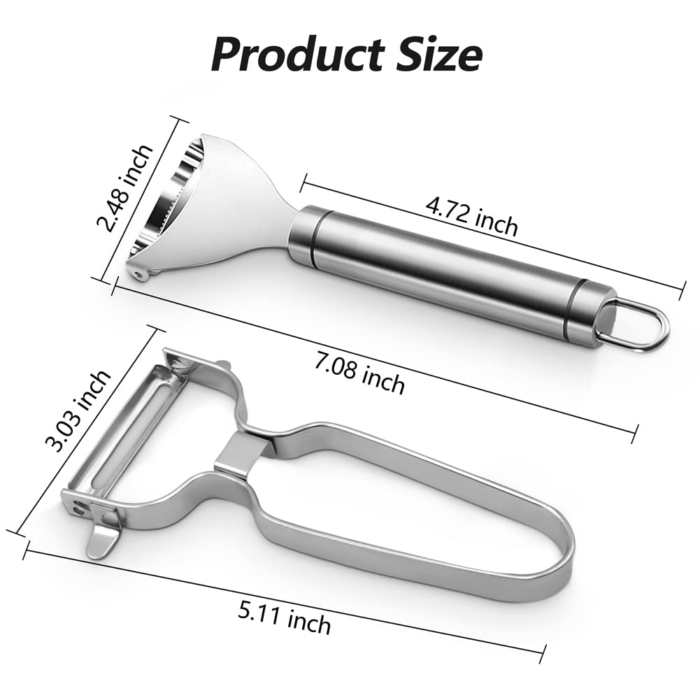 Abnaok Stainless Steel Corn Peeler, Magic Corn Cob Stripper Tool,Premium Stainless Steel Corn Thresher With Ergonomic Handle,Cor