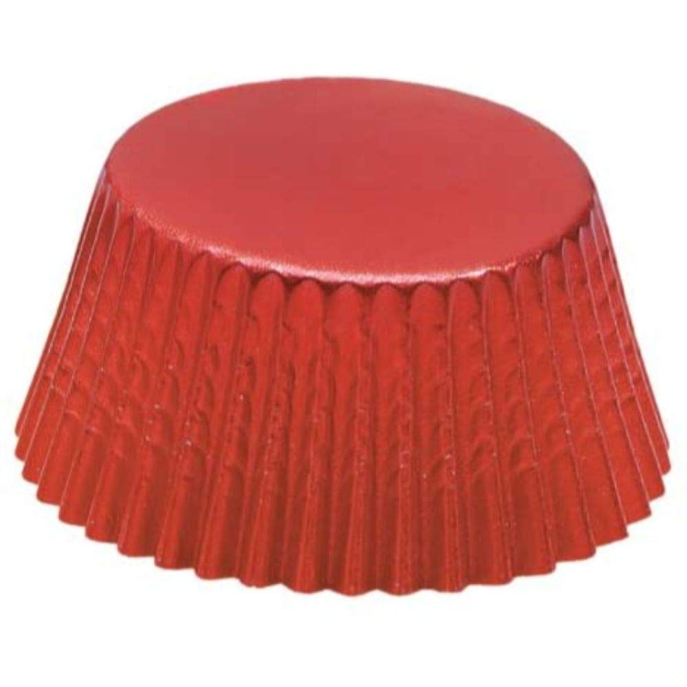 Fox Run Red Foil Disposable Bake Cups, 3 X 3 X 1.25 Inches