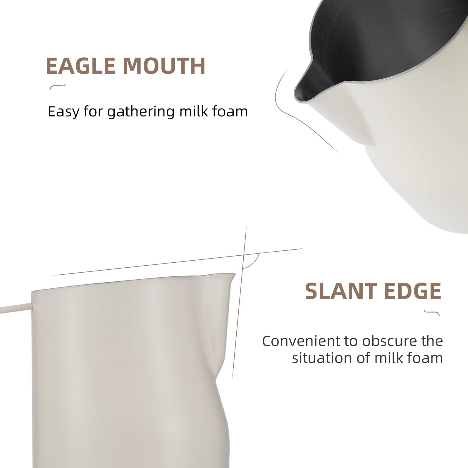 Mhw-3Bomber Milk Frothing Pitcher 12Oz/350Ml Milk Frother Cup Espresso Steaming Pitcher Stainless Steel Milk Frother Cup Barista