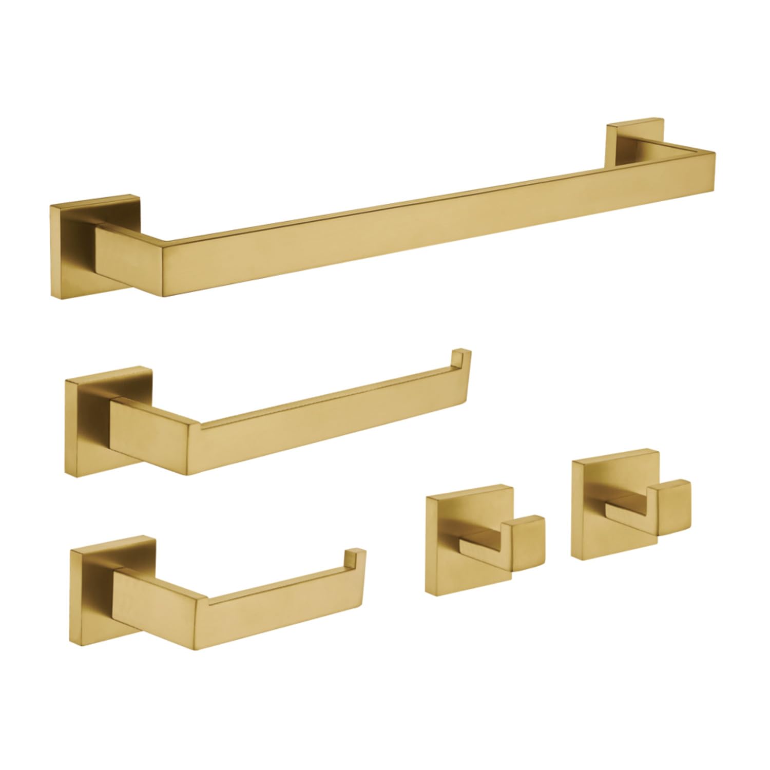 Kingston Brass Bahk6024778Bb Lasdun 5-Piece 18-Inch Towel Bar Bathroom Accessory Set In Brushed Brass
