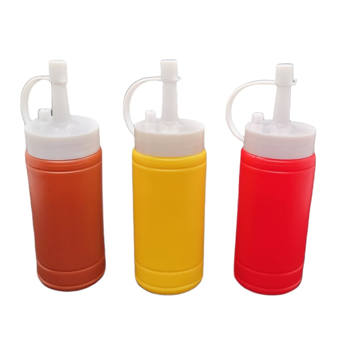 Handy Housewares 3 Pc Squeezable Picnic Condiment Mini 4 Oz. Squeeze Dispenser Storage Bottles - Great For Ketchup Mustard And B