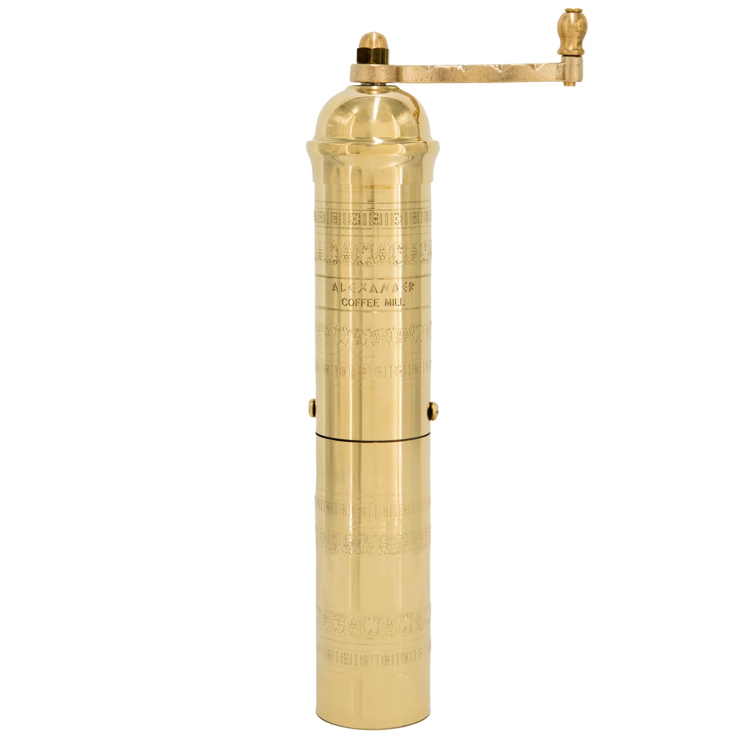 Alexander Home The Original Greek Coffee Mill 10 1/2 Inch Tall | European Coffee Mill Grinder With Crank Handle | Manual Coffee