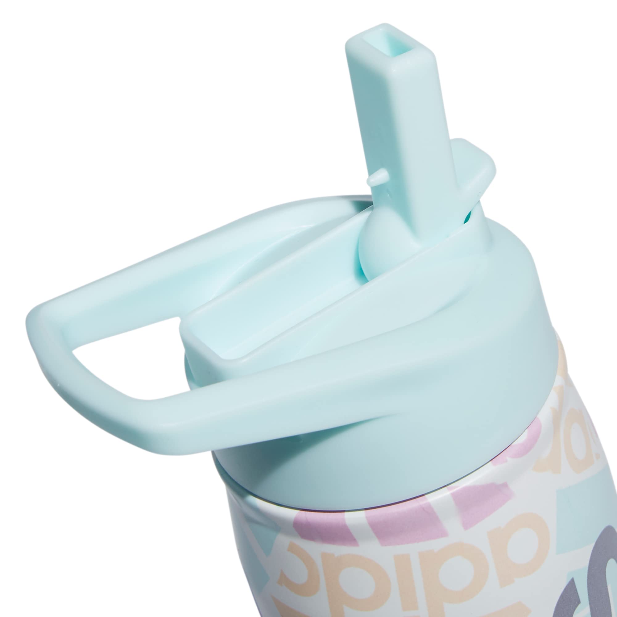 Adidas 600 Ml (20 Oz) Straw Top Metal Water Bottle, Hot/Cold Double-Walled Insulated 18/8 Stainless Steel, Adi Multi Collage/Alm