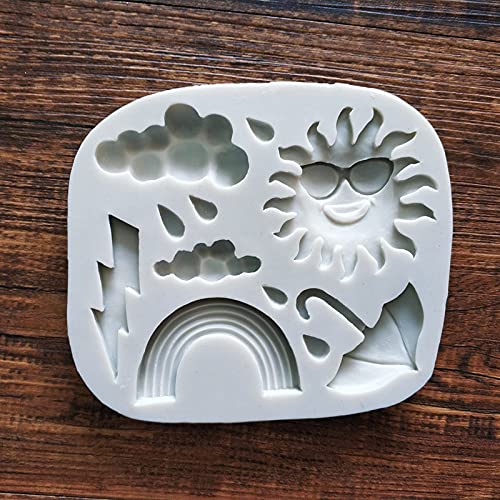 Playing Mold Weather Theme Silicone Mold For Diy Cake Fondant Biscuit Cookies Sugar Pudding Chocolate Hard Candies Dessert Decor