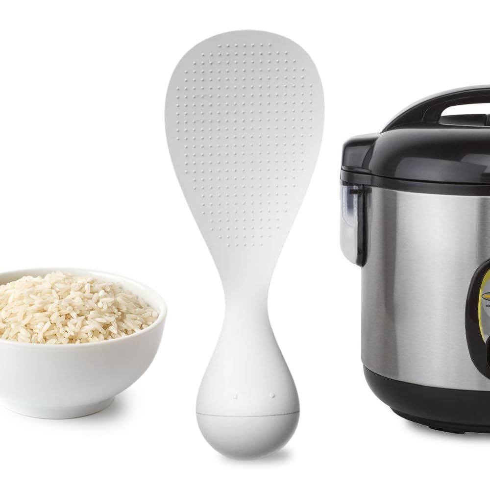 Ouliget Tumbler AntiStick Plastic Rice Spoon,Creative Stand Up Non Stick Rice Spoon Scooper Spatula,Rice Cooker Practical Spoon
