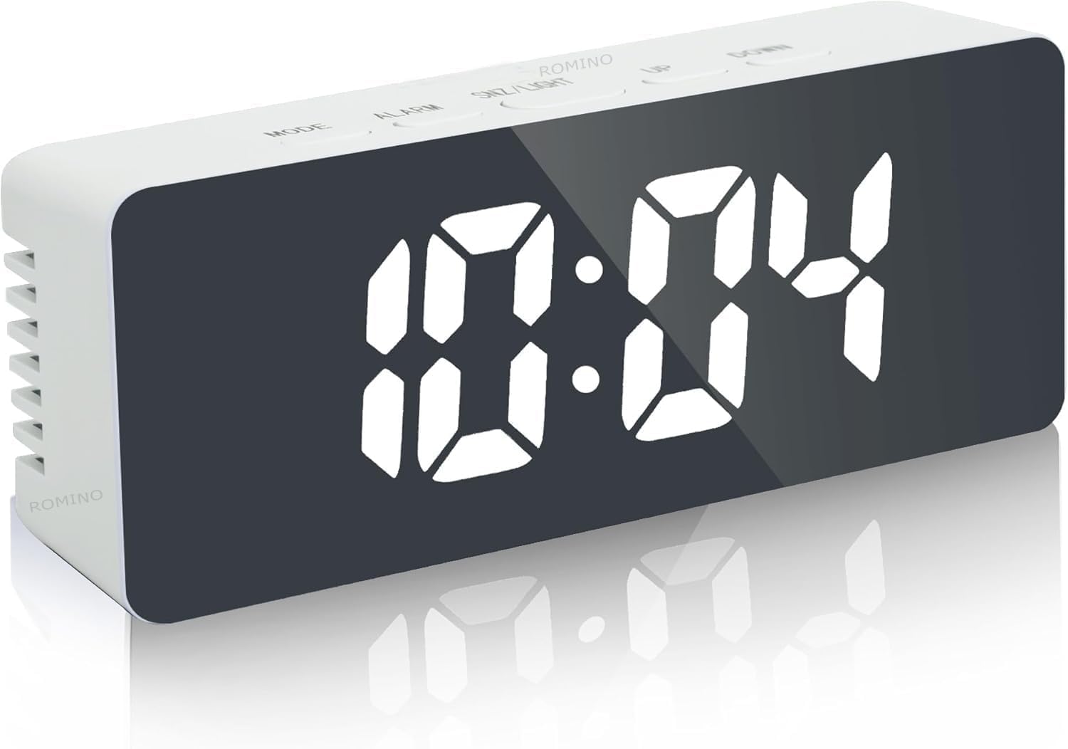 Luukmonde Digital Alarm Clock For Heavy Sleepers, Led Mirror Table Clock For Study Table, Students, Office, Corporate | Alarm Cl
