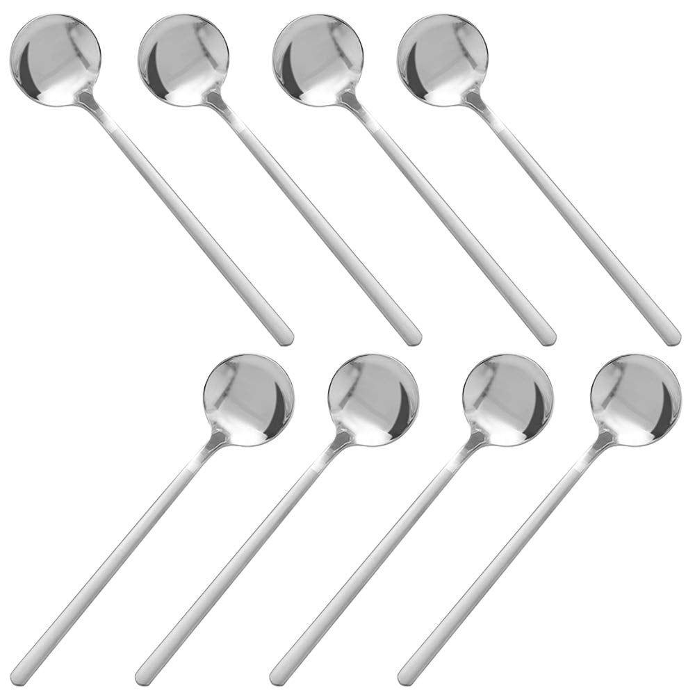 Pack Of 8, Stainless Steel Espresso Spoons, Findtop Mini Teaspoons Set For Coffee British Tea Dessert Cake Ice Cream Cappuccino,