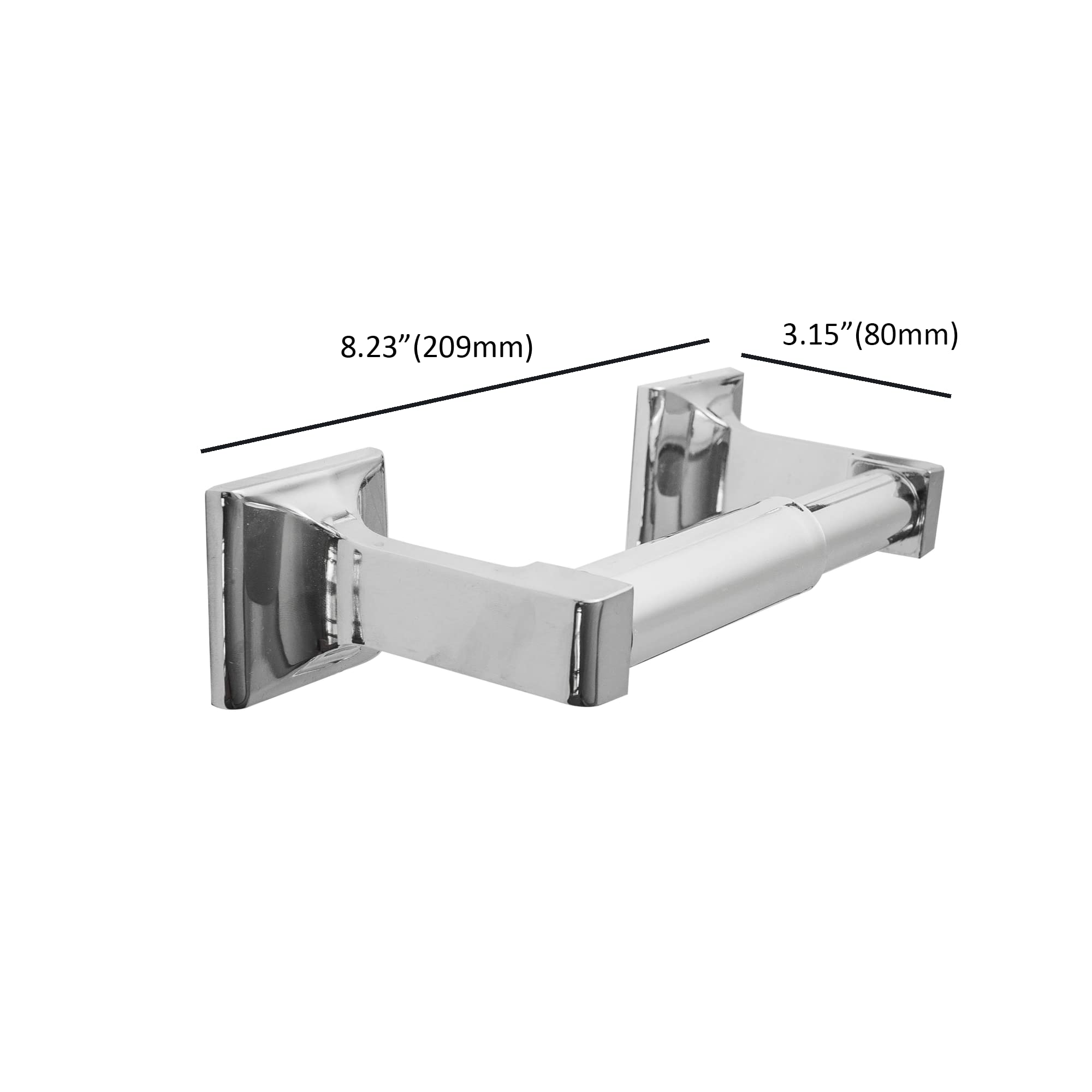 Sento Chrome Toilet Paper Holder Wall Mount, Double Post Tissue Toilet Paper Holder, Easy Installation, Heavy Duty Metal, Polish