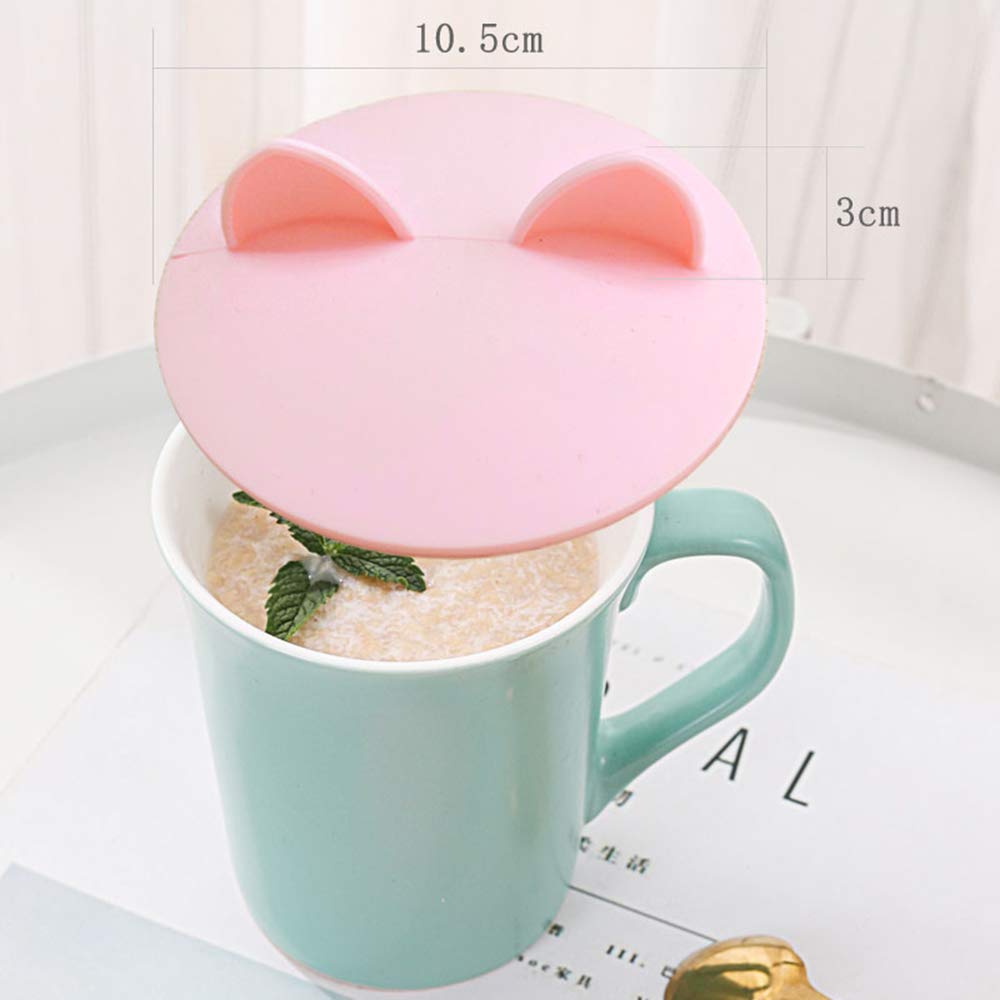 4Pack Cute Cat Ear Cup Lid Cover, Jcsmartec Silicone Creative Anti-Dust Rubber Airtight Seal Suction Cap For Drink Glass Coffee