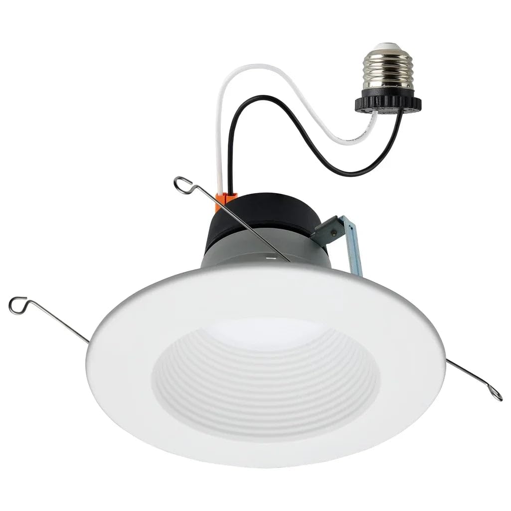 Satco S11883 5-6 LED Downlight Retrofit, Deep Baffle, 8W/10.5W/13.5W, 5CCT (2700K-5000K), Dimmable, 120V, 800-1200 Lumens, Wet R