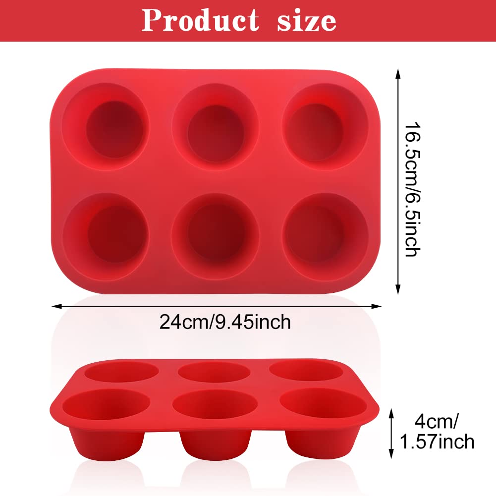 2Pcs Silicone Muffin Pans Non-Stick Cupcake Pan 6 Cup Mini Muffin Pan,Reusable Muffin Baking Silicone Mol Ds,Muffin Tin For Muff