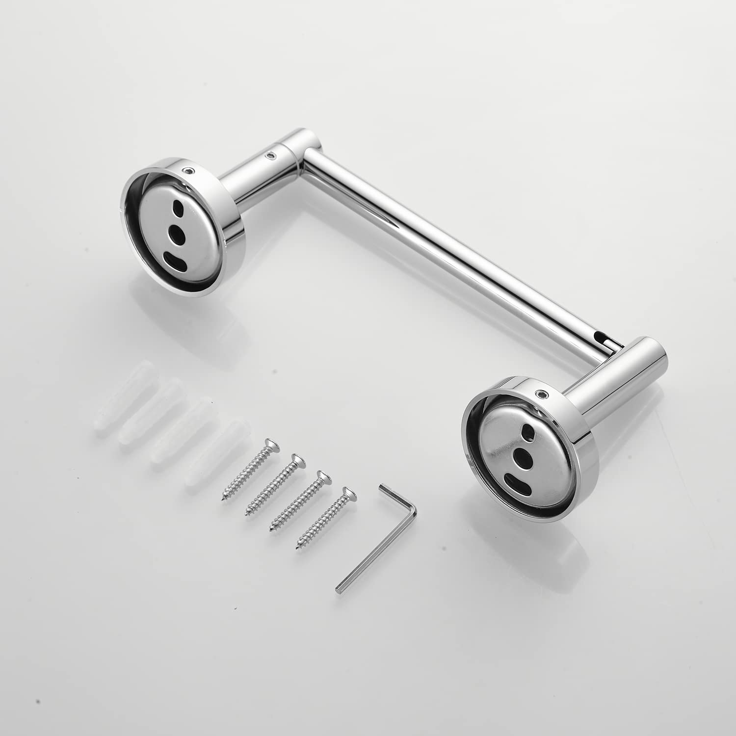 Fairgia Chrome Toilet Paper Holder Towel Ring,Bathroom Hardware Set,Hand Towel Holder Wall Mount Tissue Roll Holder With Double