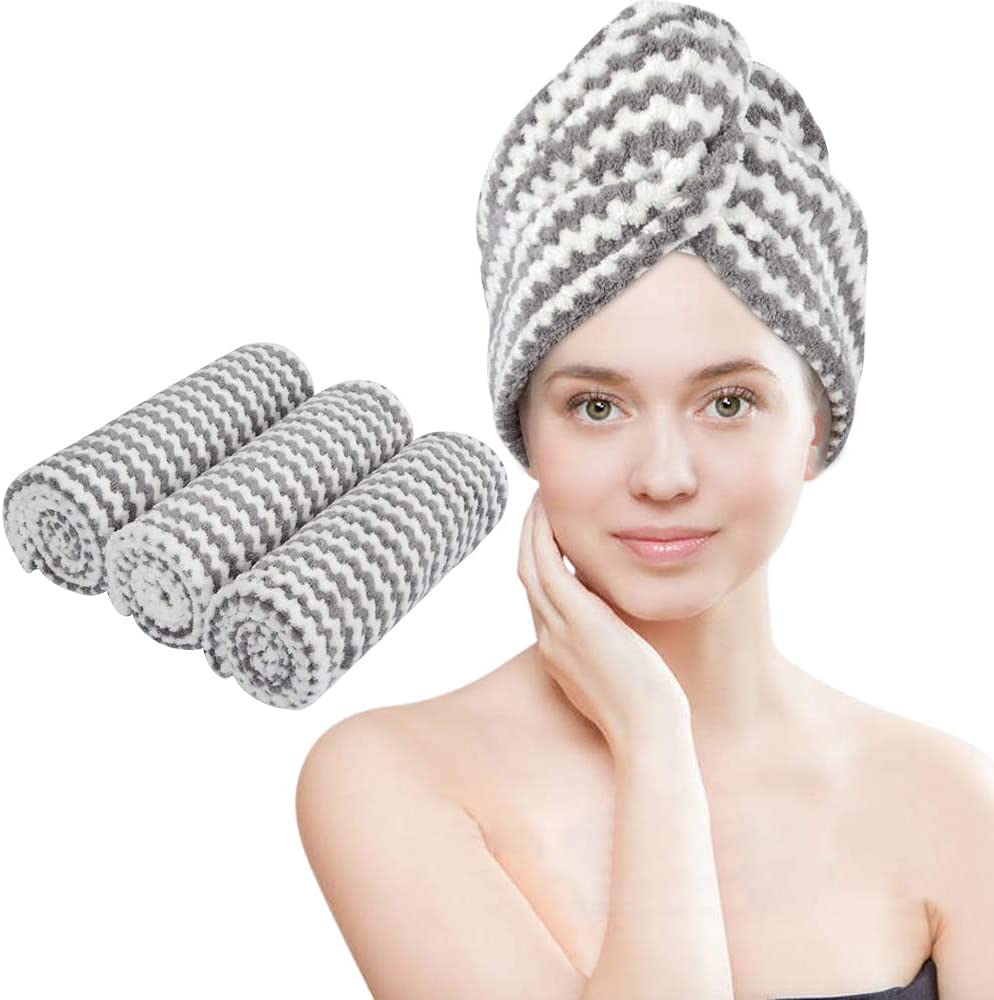 VIVOTE Microfiber Hair Towel Wrap Anti Frizz Hair Turban Hair Drying Towel for Women Wet Hair Absorbent Hair Towel Wrap Head Wra