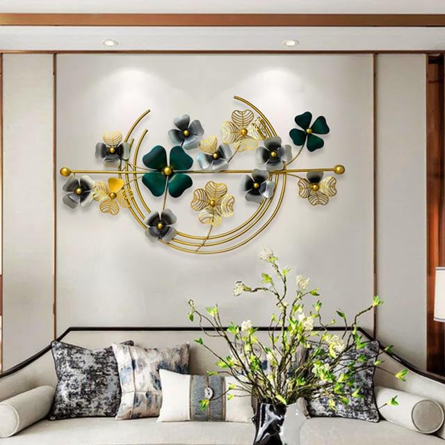 Zove Metal Flower Wall Art Iron Wall Hanging Home Decoration Perfect For Living Room/Hotel/Restaurant/Bedroom/Drawing Room (Colo
