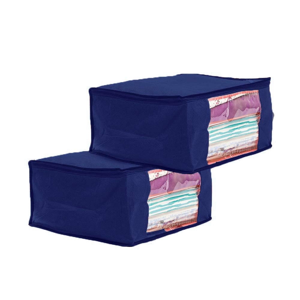 Dream Care Non Woven Quilt Storage Cover, Underbed Storage Bag, Storage Organiser,Blanket Cover Set Of 2 Pcs