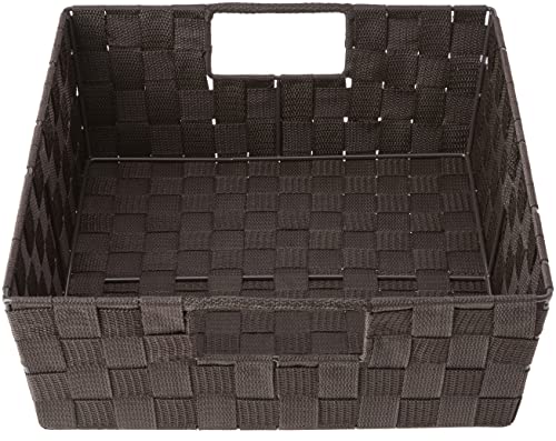Whitmor Espresso Woven Strap Shelf Storage Tote Basket, 1 Count (Pack Of 1)