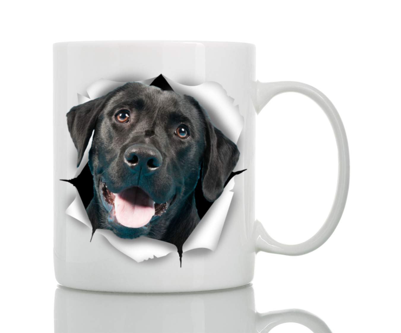 Cute Black Labrador Dog Mug - Ceramic Funny Coffee Mug - Perfect Dog Lover Gift - Cute Novelty Coffee Mug Present - Great Birthd