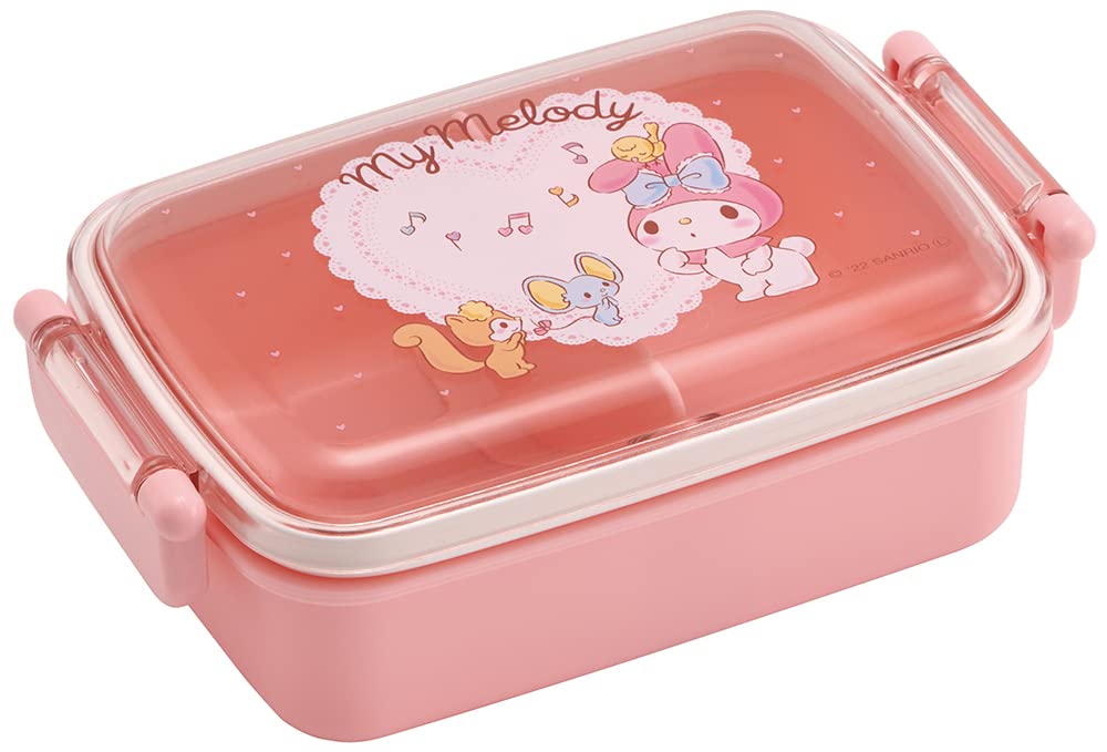 My Melody Bento Lunch Box (15.22Oz) - Cute Lunch Carrier With Secure 2-Point Locking Lid - Authentic Japanese Design - Durable,