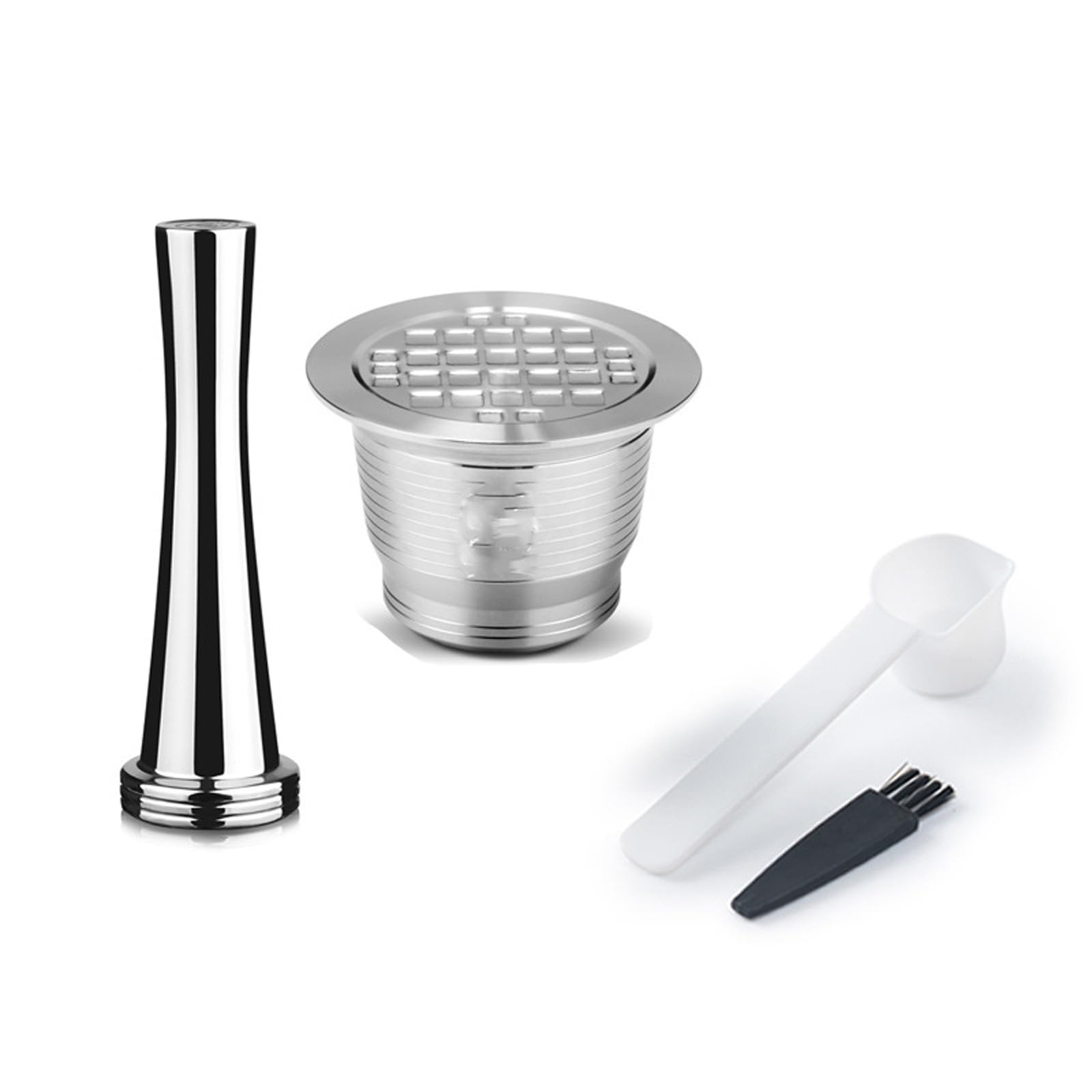 Stainless Steel Refillable Coffee Pods with Spoon Coffee Brewing Accessories Dishwasher Safe Espresso Pods Coffee Filter