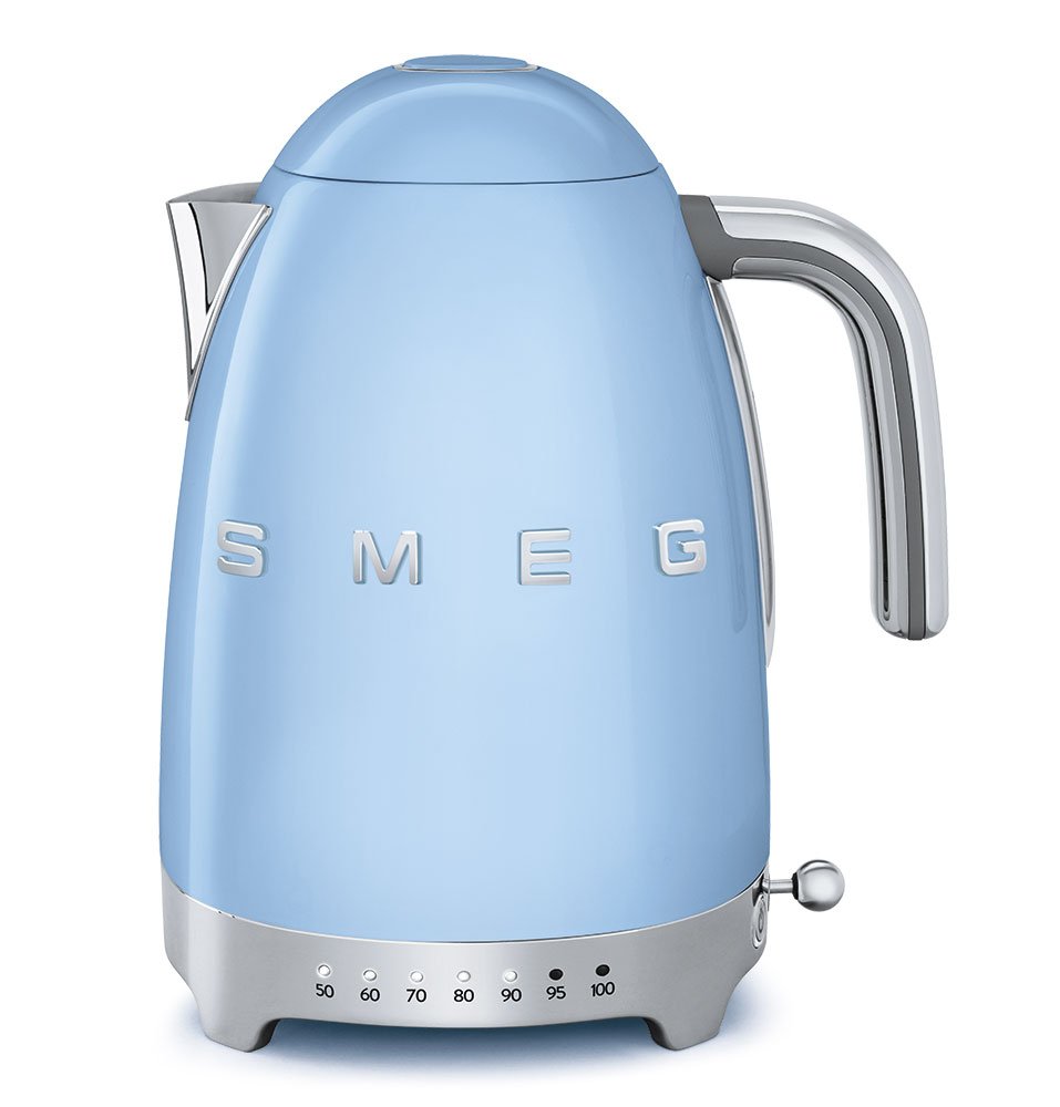 Smeg 50'S Retro 7 Cup Stainless Steel Variable Temperature Electric Kettle With 7 Temperature Settings, Led Display, Swivel Base