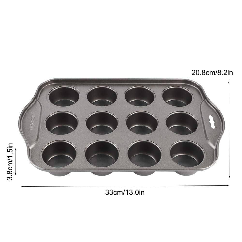 Beufee Mini Cheesecake Pan - 12 Cavity Nonstick Carbon Steel Bakeware, Silver Model Beufeetib7vfpduo