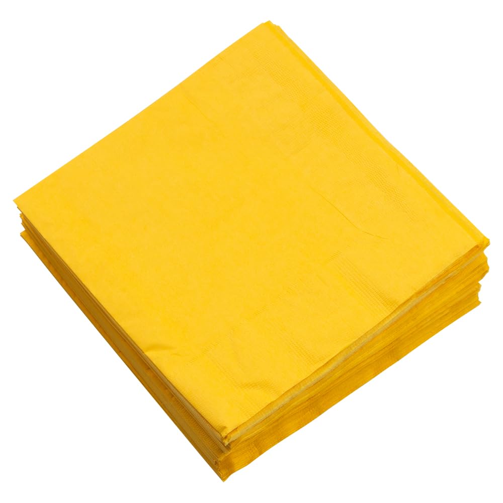 Jam Paper Medium Lunch Napkins - 6 1/2 X 6 1/2 - Yellow - 50/Pack