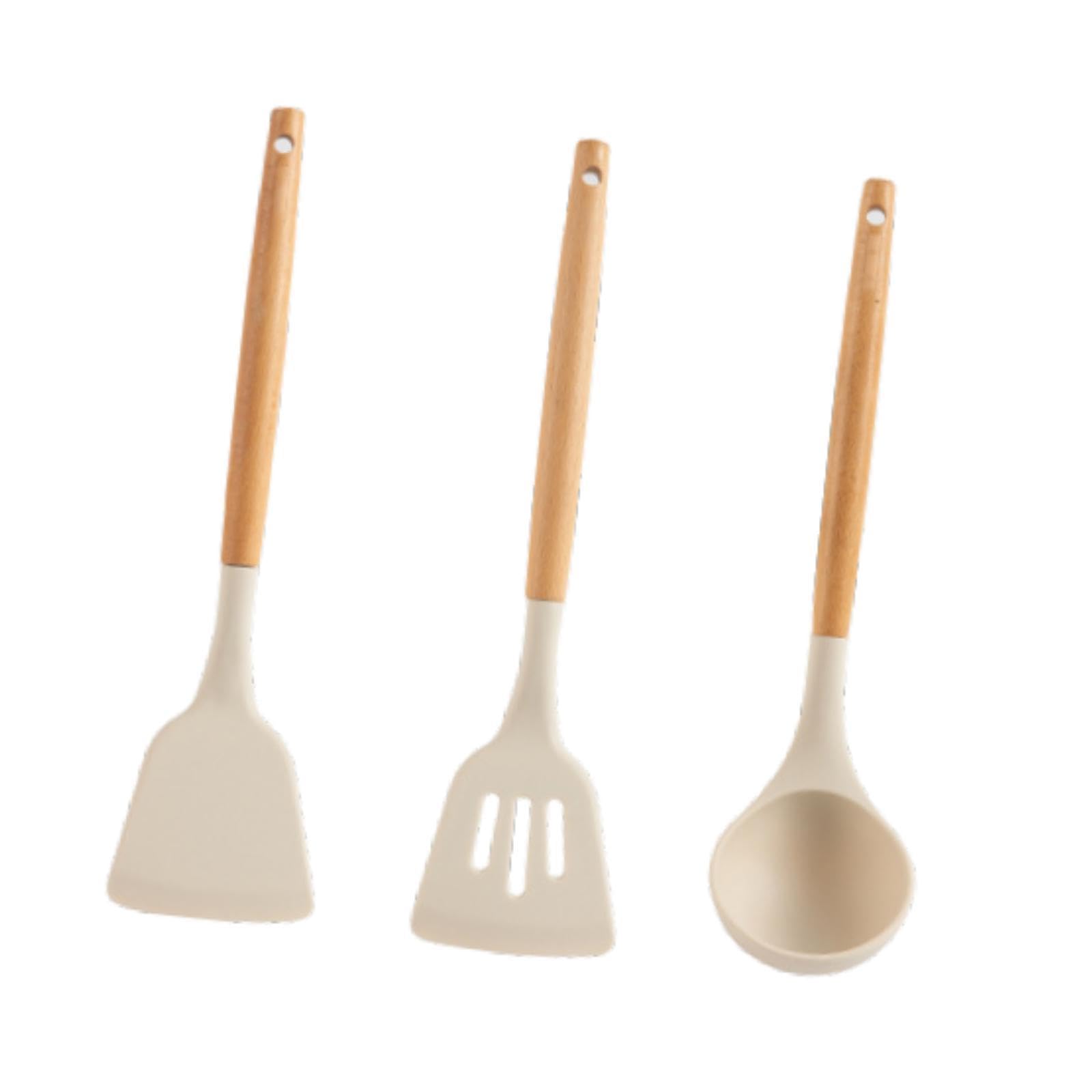 Myaddiction 3Pcs Silicone Cooking Utensils Set Nonstick For Beginners Professionals Chef
