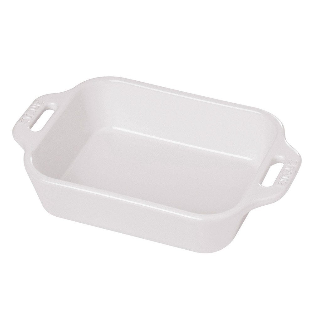 Staub Rectangular Dish, White, 10.5 X 7.5 - White