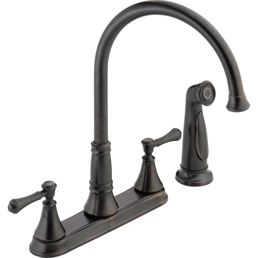 DELTA FAUCET 2497LF-RB Deck-Mount, 8.34 x 10.41 x 8.34 inches, Venetian Bronze