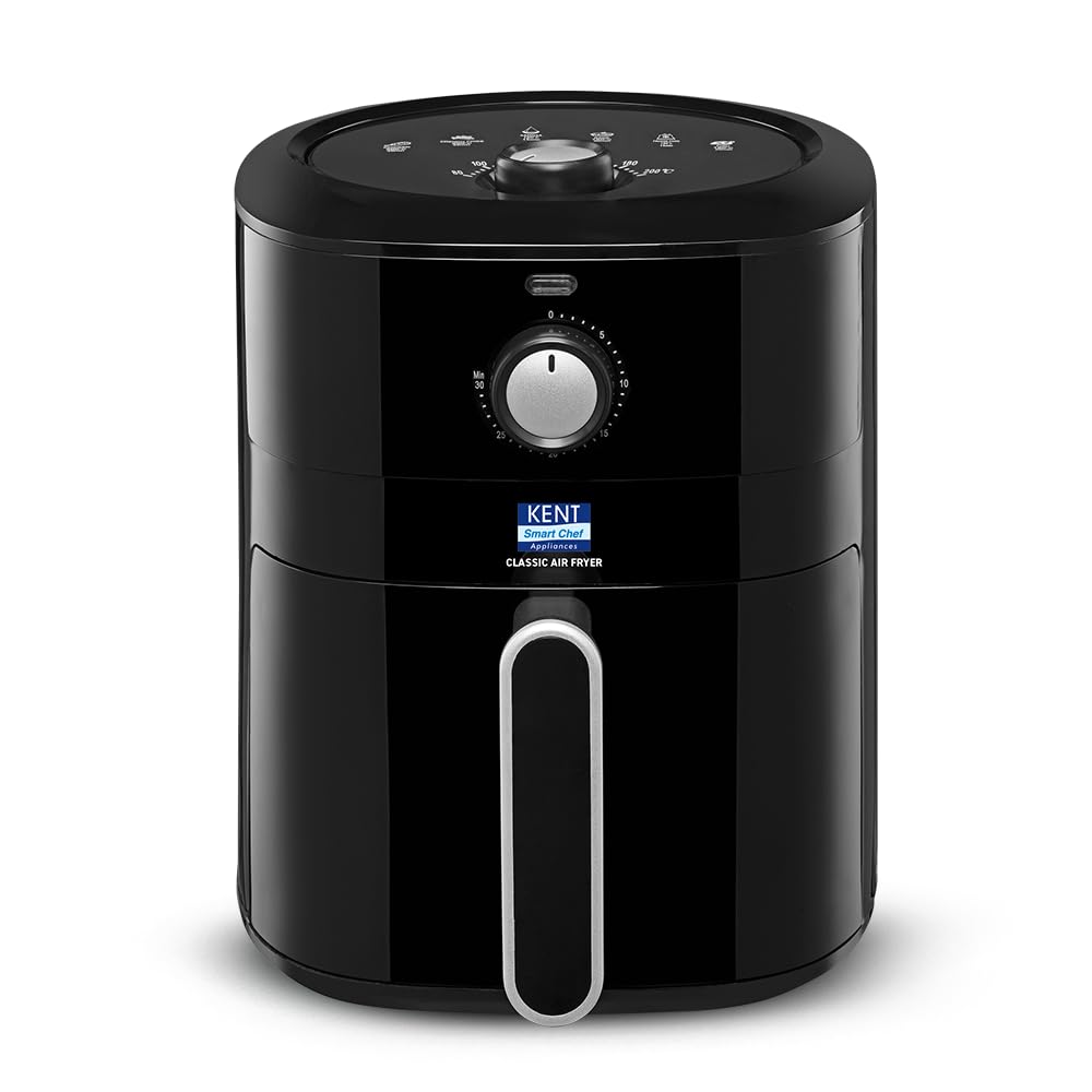 Kent Classic Hot Air Fryer 4L 1300 W | 80% Less Oil | Instant Electric Air Fryer | Auto Cut Off | Fry, Grill, Roast, Steam, And 