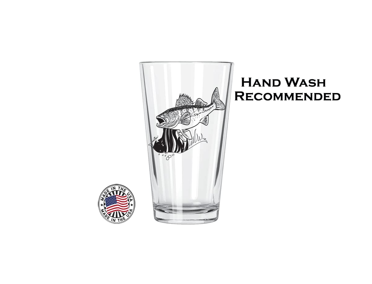 Corkology Walleye Pint Glass, Clear