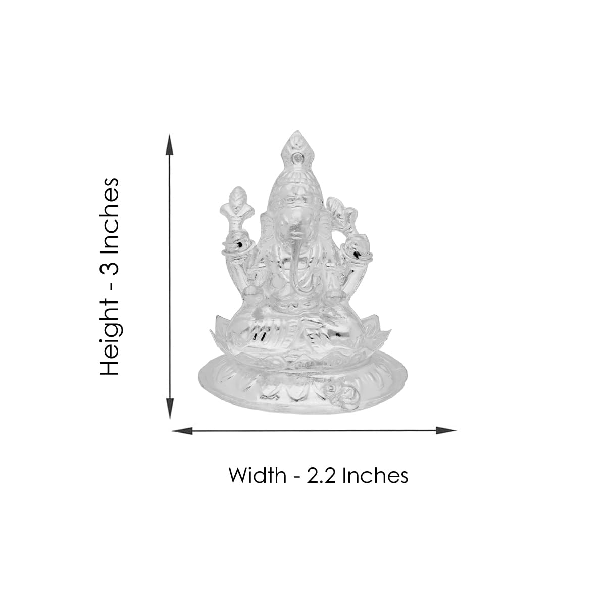 Sri Jagdamba Pearls Dealer Spiritual Lord Ganesh Silver Idol Weight - 40 Grams