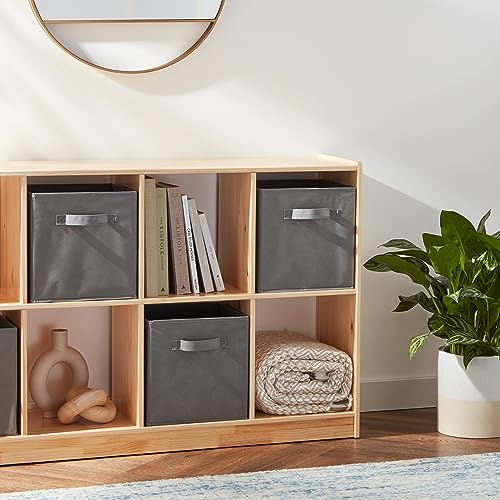 Amazon Basics collapsible Fabric Storage cubes Organizer with Handles  105x105x11  Pack of 6  gray