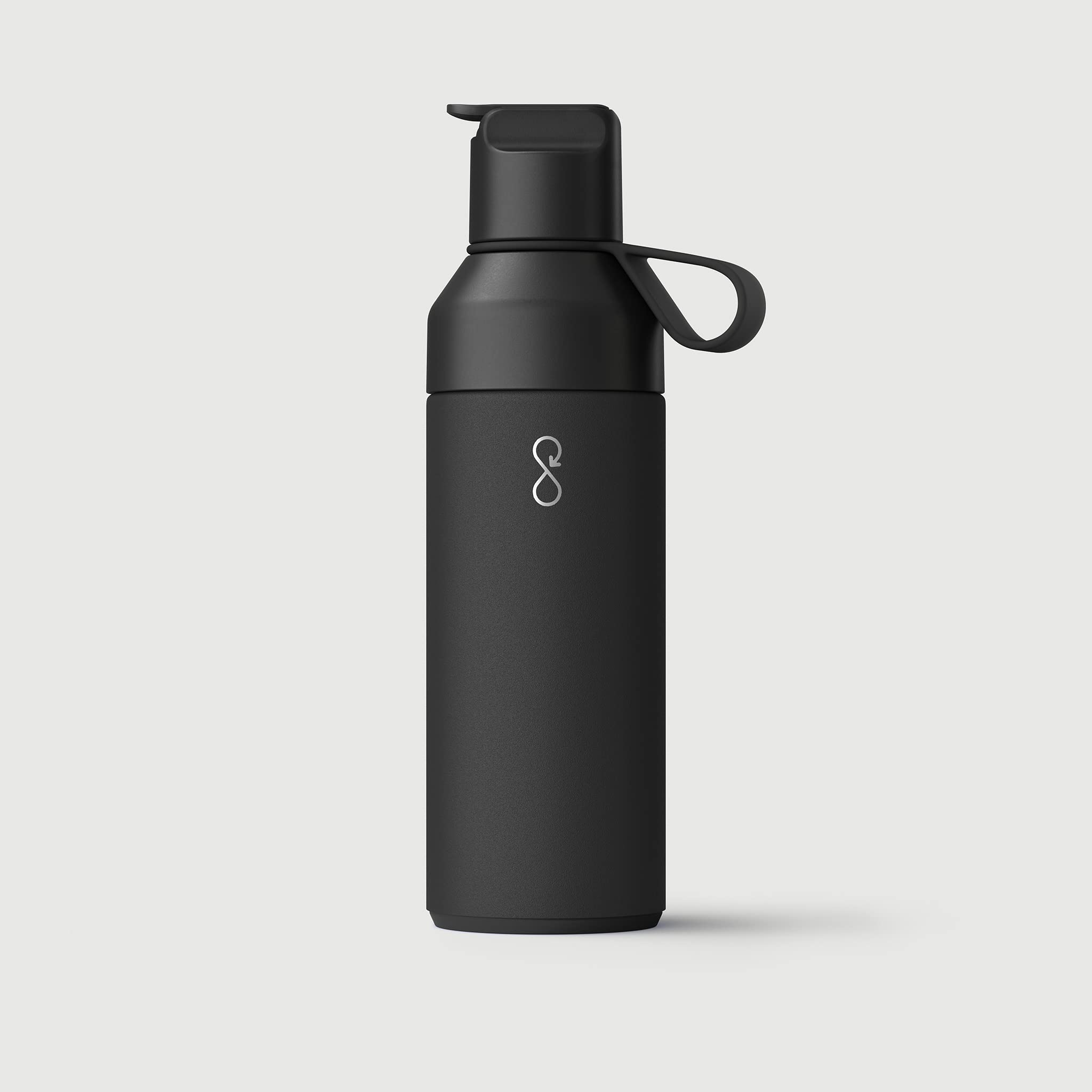 Ocean Bottle - Recycled Stainless Steel Go Water Bottle - Eco-Friendly & Reusable Bottle - Obsidian Black - 17 Oz