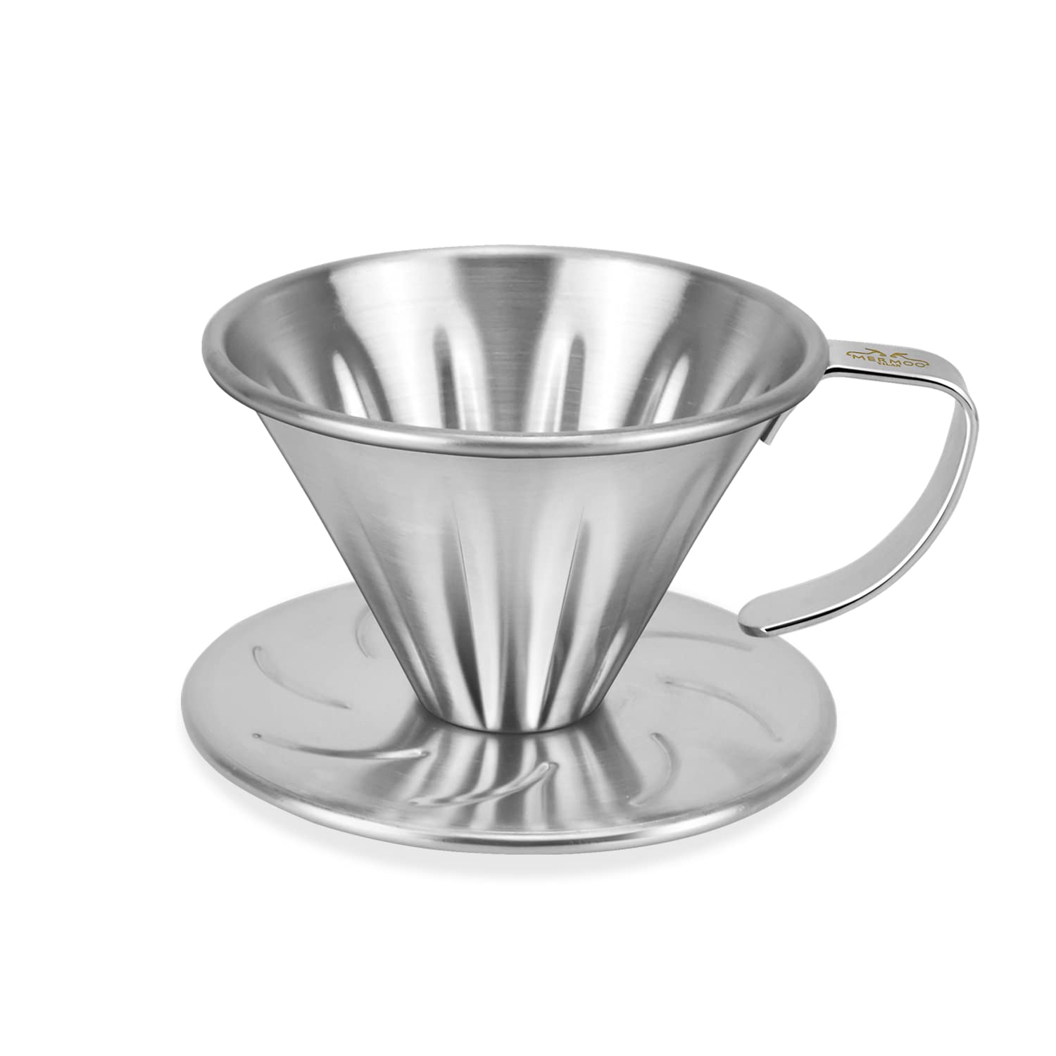 Mermoo Yilan Pour Over Coffee Dripper Stainless Steel Metal Reusable Cone Coffee Filter Slow Brewing Accessories For Home Cafe R