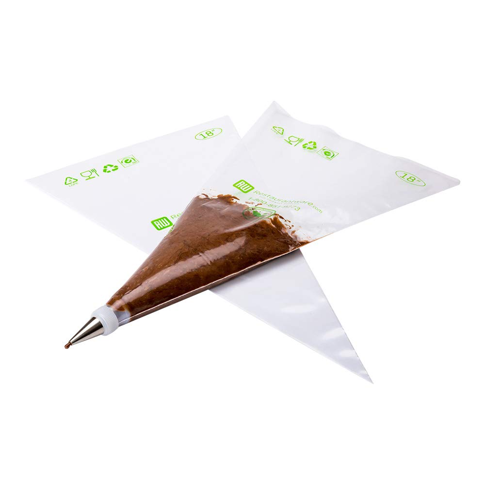 Restaurantware Pastry Tek 18 X 8.7 Inch Piping Bags 100 Disposable Pastry Bags - Sturdy No Slip Clear Plastic Baking Bags To Dec