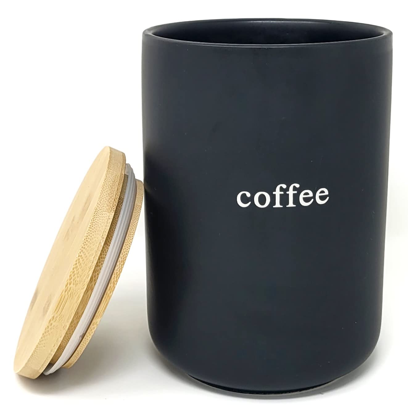 Signature Housewares Coffee Canister With Lid, Black