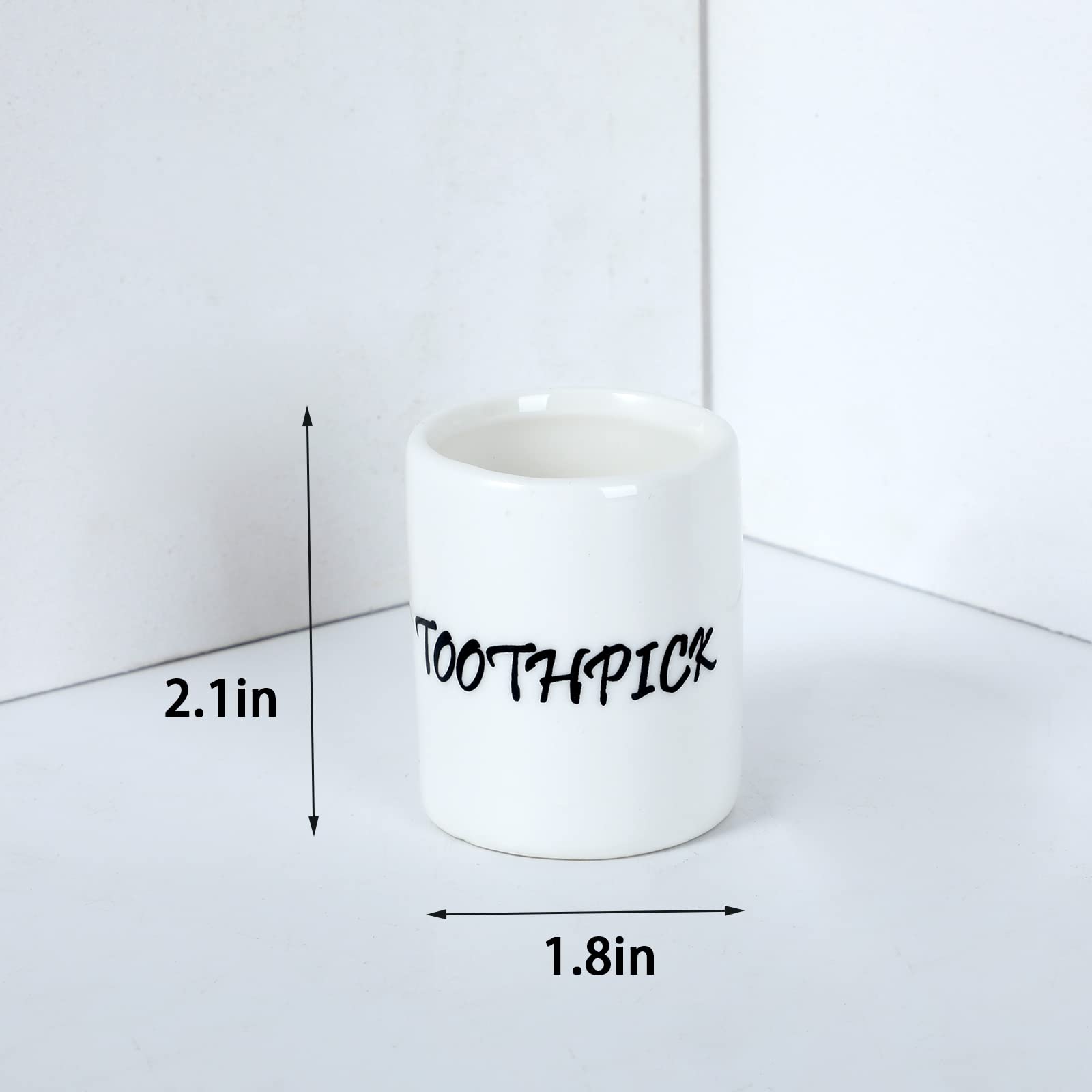 Leetoyi Ceramic Toothpick Holder Dispenser, Set Of 2, White