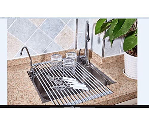 True & Tidy, Multi-Purpose Over The Sink Roll-Up Drying Rack, Dr-881, Red