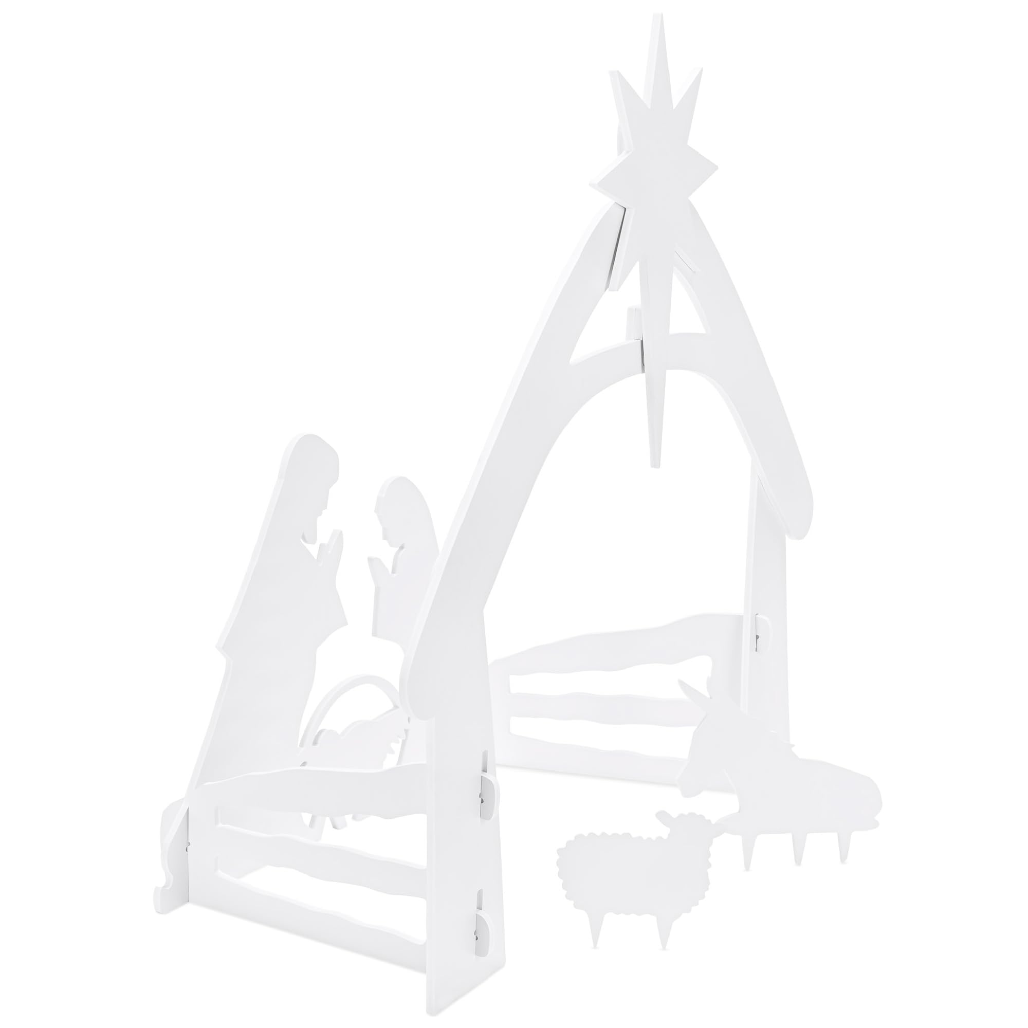 Best Choice Products 5ft Outdoor Nativity Scene, Weather-Resistant D  cor, Christmas Holy Family Yard Decoration, Water-Resistan