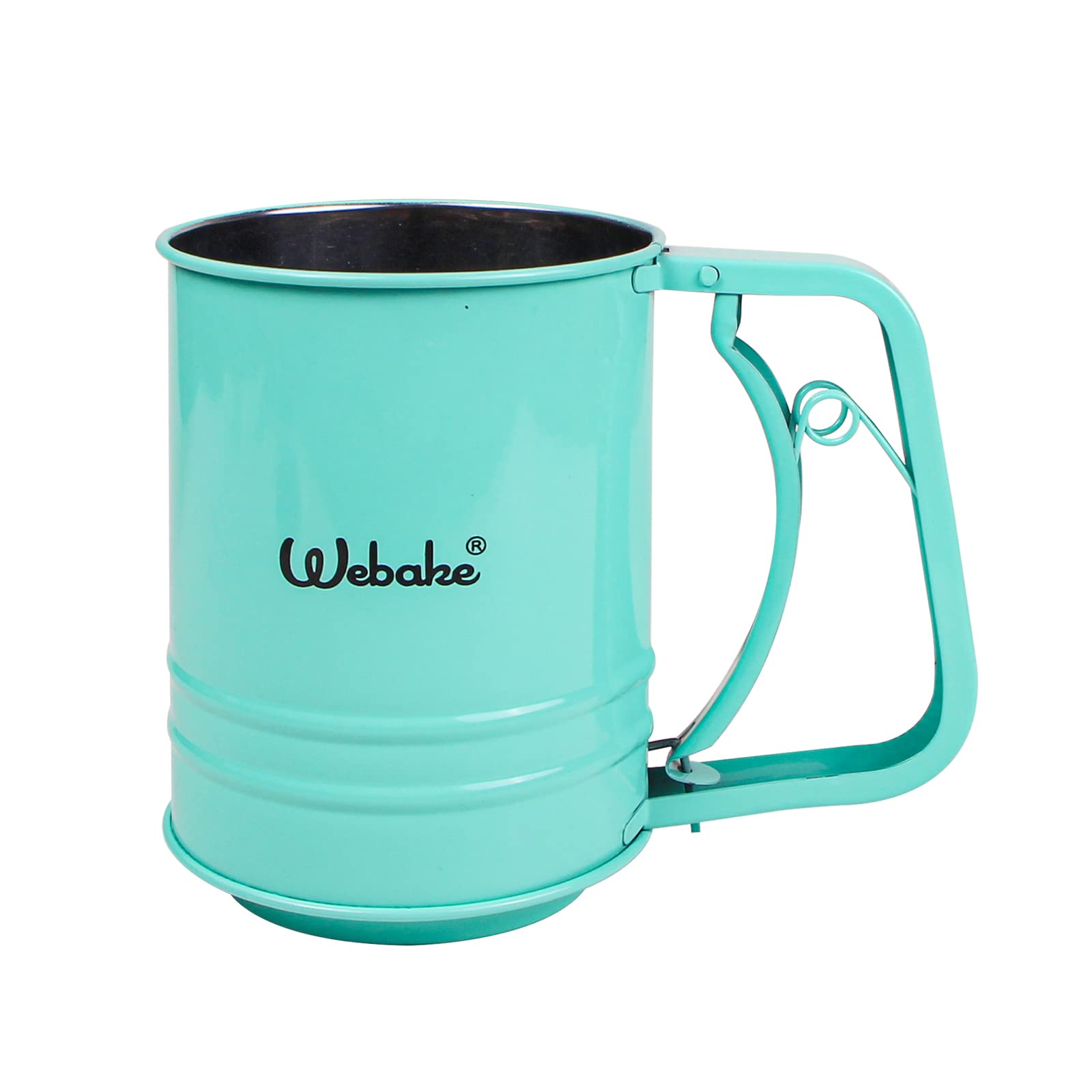 Webake Flour Sifter For Baking Stainless Steel One-Handed Small Flour Sieve Kitchen Sifter Cocoa Powder Sieve Baking Supplies St