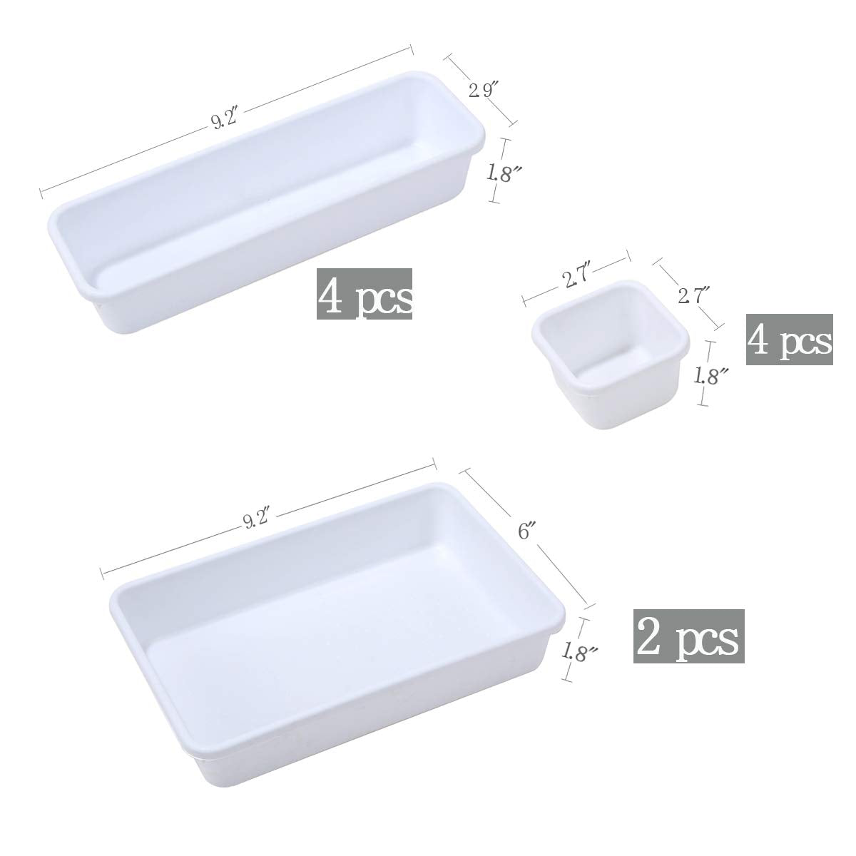 Backerysupply Interlocking Desk Drawer Organizer Separators For Kitchen, Bathroom, Makeup, Office (Set Of 10)