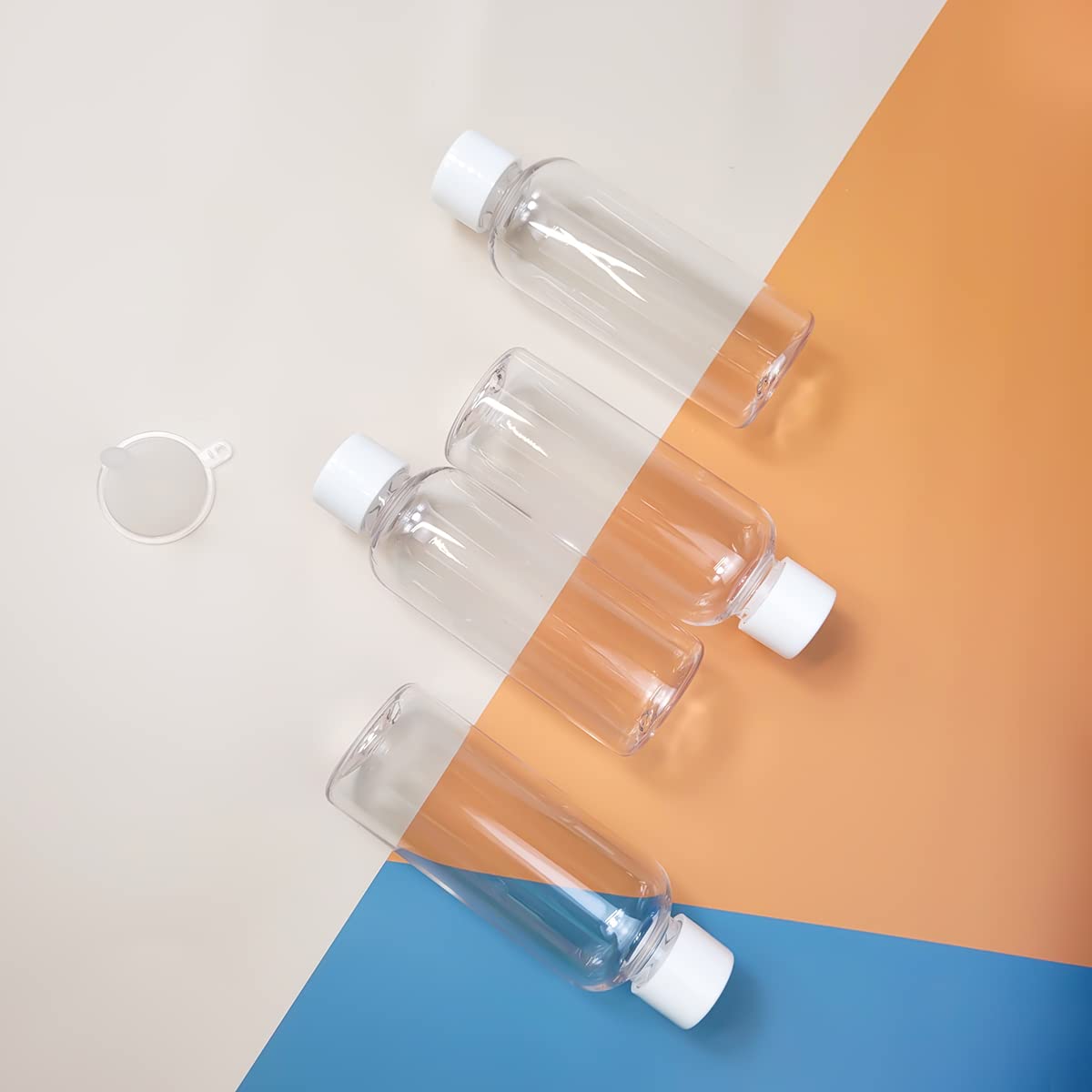 4Pcs Travel Bottles,100Ml Refillable Clear Empty Plastic Travel Size Containers Bottles With Screw Lids For Toiletries,Soap,Sham