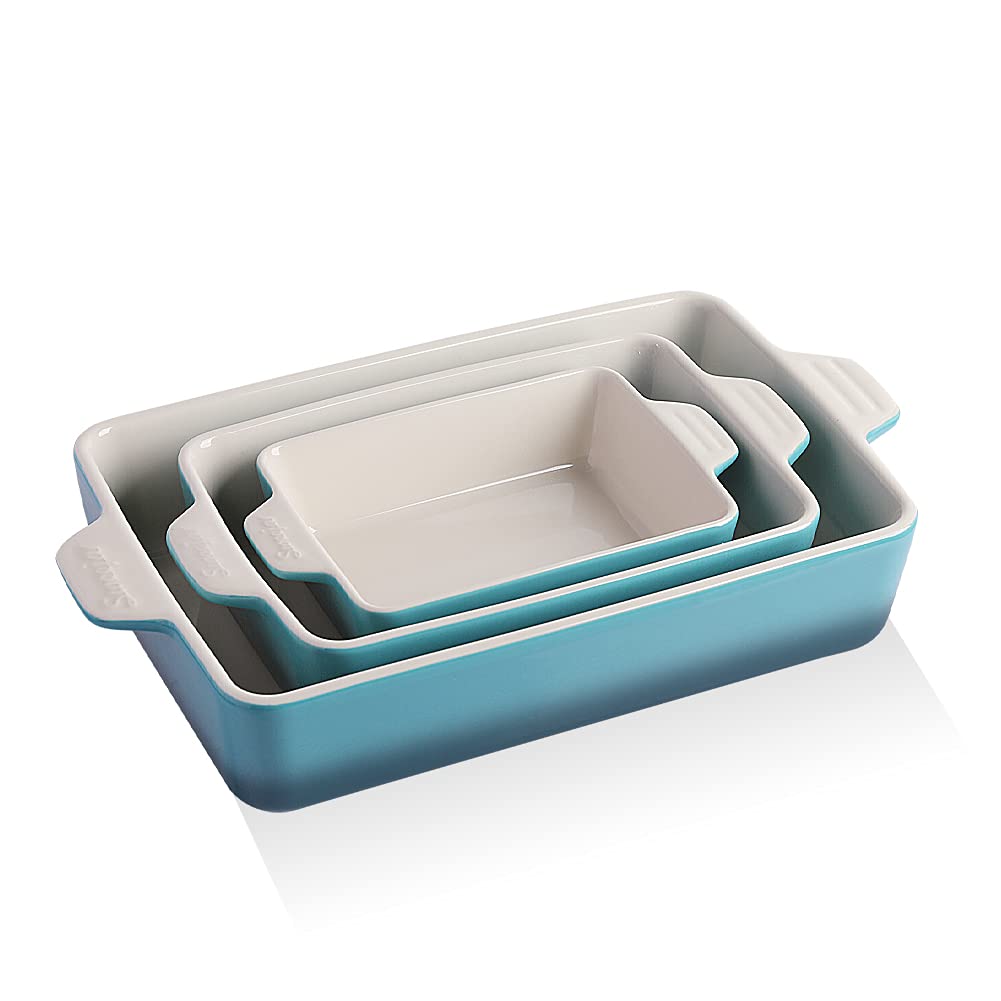 Sweejar Ceramic Bakeware Set, Rectangular Baking Dish for Oven Lasagna Pans for Cooking, Kitchen, Cake Dinner, Banquet and Daily